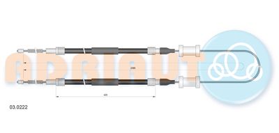 Cable Pull, parking brake ADRIAUTO 03.0222