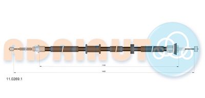 Cable Pull, parking brake ADRIAUTO 11.0269.1