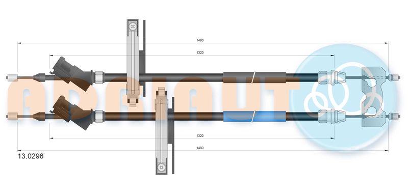 ADRIAUTO 13.0296 Cable Pull, parking brake