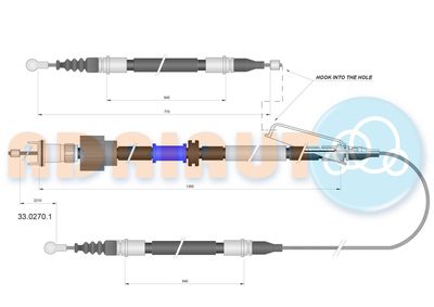 Cable Pull, parking brake ADRIAUTO 33.0270.1