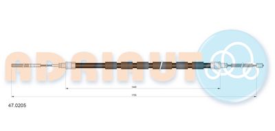 Cable Pull, parking brake ADRIAUTO 47.0205
