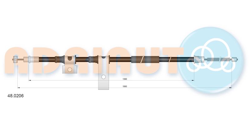 ADRIAUTO 48.0206 Cable Pull, parking brake