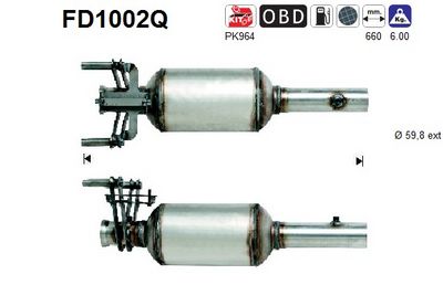 Soot/Particulate Filter, exhaust system AS FD1002Q