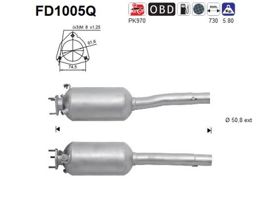 AS FD1005Q Soot/Particulate Filter, exhaust system