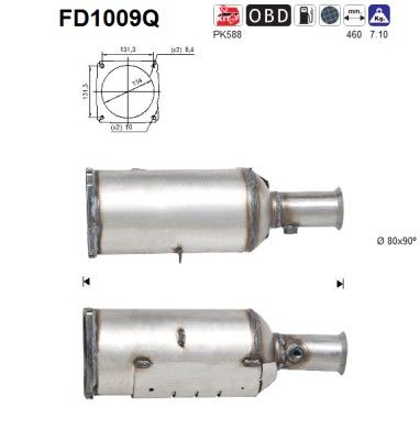 Soot/Particulate Filter, exhaust system AS FD1009Q