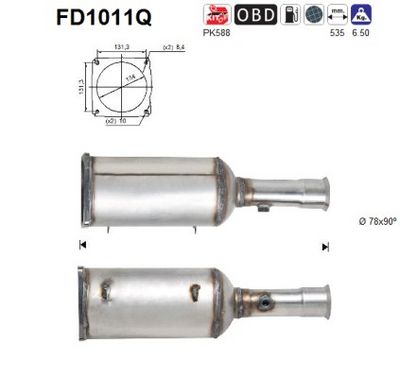 Soot/Particulate Filter, exhaust system AS FD1011Q