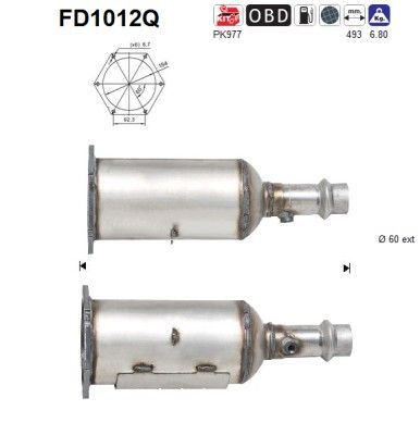 Soot/Particulate Filter, exhaust system AS FD1012Q