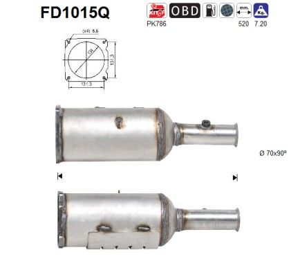 AS FD1015Q Soot/Particulate Filter, exhaust system