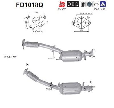 Soot/Particulate Filter, exhaust system AS FD1018Q