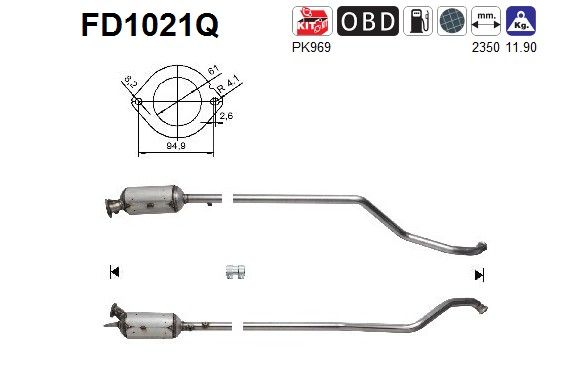 AS FD1021Q Soot/Particulate Filter, exhaust system