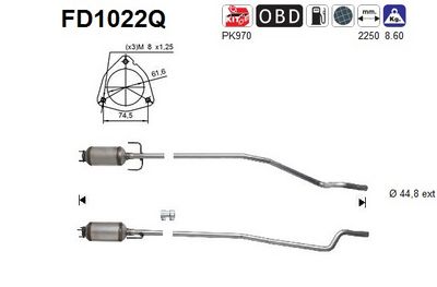 Soot/Particulate Filter, exhaust system AS FD1022Q