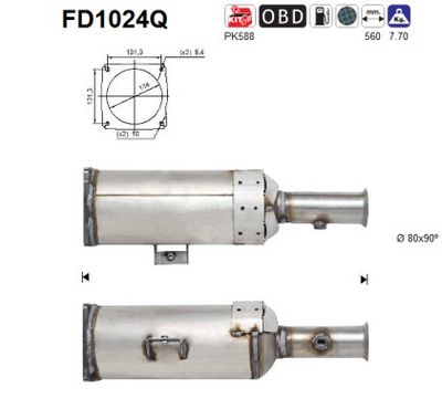 Soot/Particulate Filter, exhaust system AS FD1024Q