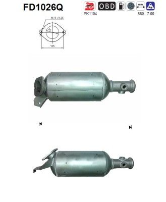 AS FD1026Q Soot/Particulate Filter, exhaust system
