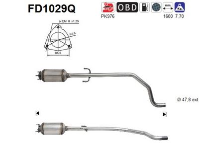 Soot/Particulate Filter, exhaust system AS FD1029Q