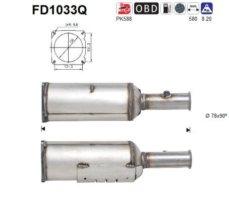 AS FD1033Q Soot/Particulate Filter, exhaust system