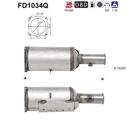 AS FD1034Q Soot/Particulate Filter, exhaust system
