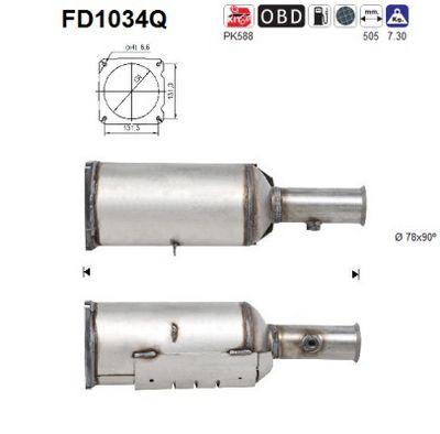 Soot/Particulate Filter, exhaust system AS FD1034Q