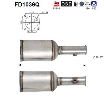 Soot/Particulate Filter, exhaust system AS FD1036Q