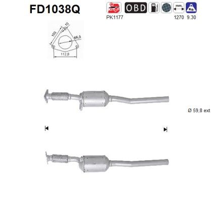 AS FD1038Q Soot/Particulate Filter, exhaust system