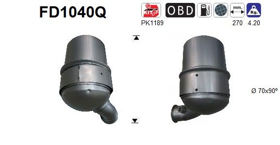 AS FD1040Q Soot/Particulate Filter, exhaust system