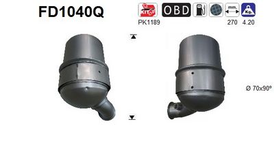 Soot/Particulate Filter, exhaust system AS FD1040Q