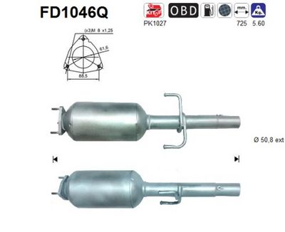 Soot/Particulate Filter, exhaust system AS FD1046Q