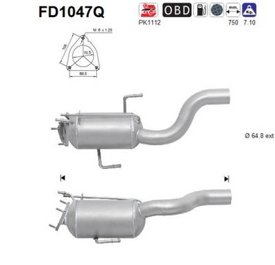 Soot/Particulate Filter, exhaust system AS FD1047Q