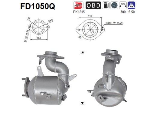 AS FD1050Q Soot/Particulate Filter, exhaust system