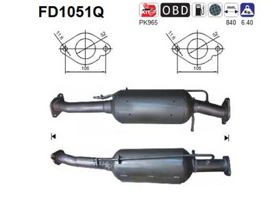 Soot/Particulate Filter, exhaust system AS FD1051Q