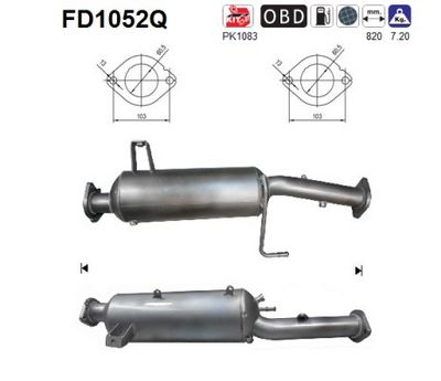 Soot/Particulate Filter, exhaust system AS FD1052Q