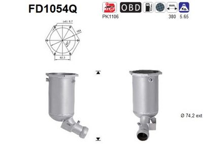Soot/Particulate Filter, exhaust system AS FD1054Q