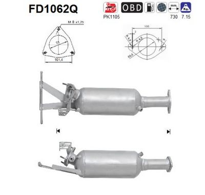 Soot/Particulate Filter, exhaust system AS FD1062Q