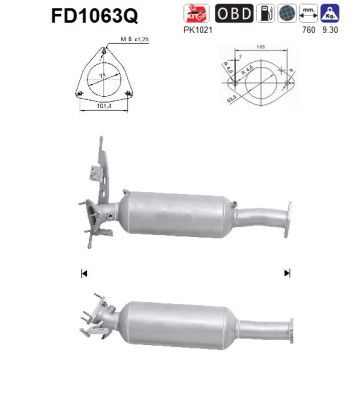 Soot/Particulate Filter, exhaust system AS FD1063Q