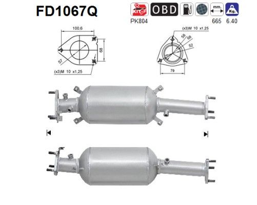 AS FD1067Q Soot/Particulate Filter, exhaust system