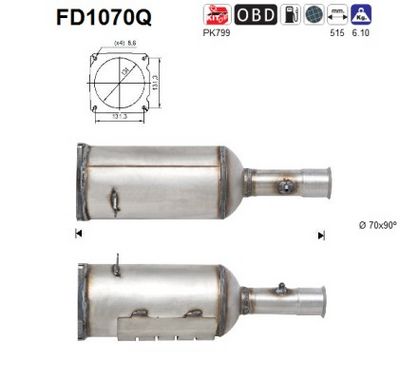 Soot/Particulate Filter, exhaust system AS FD1070Q
