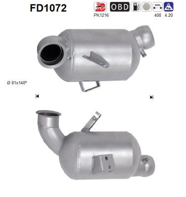 Soot/Particulate Filter, exhaust system AS FD1072