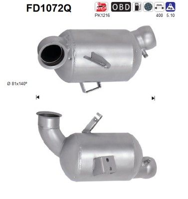 AS FD1072Q Soot/Particulate Filter, exhaust system