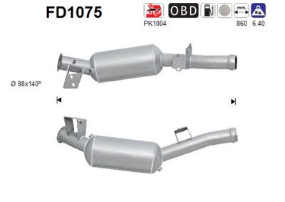 Soot/Particulate Filter, exhaust system AS FD1075