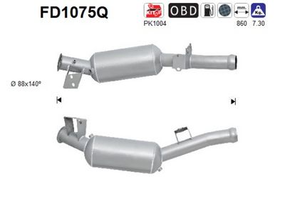 Soot/Particulate Filter, exhaust system AS FD1075Q