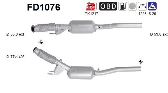 AS FD1076 Soot/Particulate Filter, exhaust system
