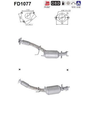 Soot/Particulate Filter, exhaust system AS FD1077