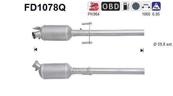 AS FD1078Q Soot/Particulate Filter, exhaust system