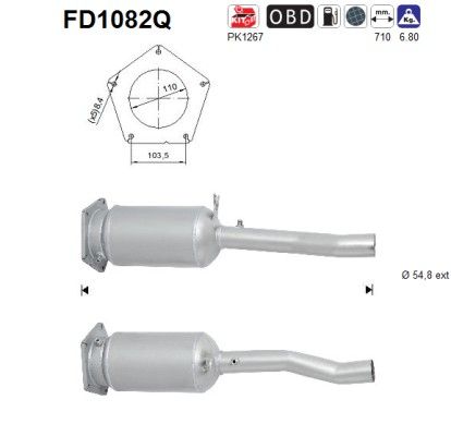 AS FD1082Q Soot/Particulate Filter, exhaust system