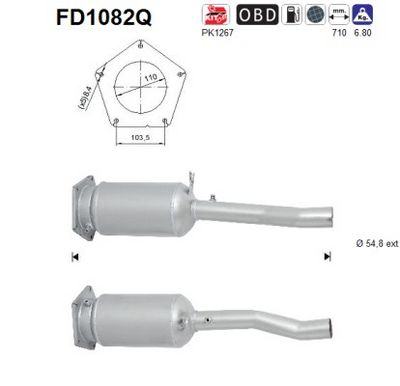 Soot/Particulate Filter, exhaust system AS FD1082Q