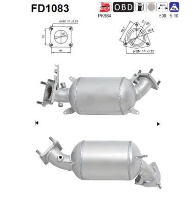 AS FD1083 Soot/Particulate Filter, exhaust system