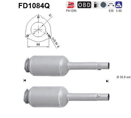 AS FD1084Q Soot/Particulate Filter, exhaust system