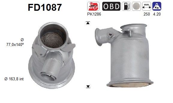AS FD1087 Soot/Particulate Filter, exhaust system