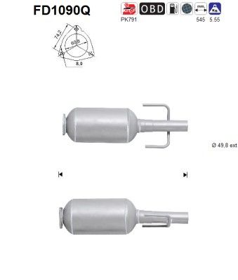 Soot/Particulate Filter, exhaust system AS FD1090Q