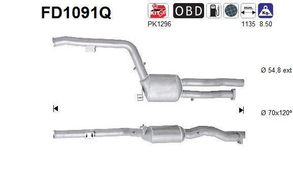 AS FD1091Q Soot/Particulate Filter, exhaust system
