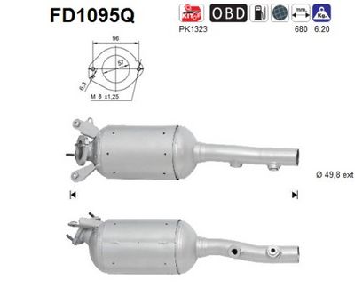 Soot/Particulate Filter, exhaust system AS FD1095Q